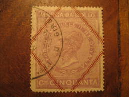 Marca Da Bollo Vittorio Emanuele II Revenue Fiscal Tax Postage Due Official ITALY Italia - Fiscali