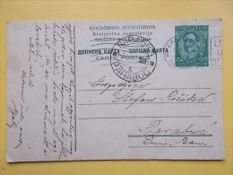 D 824 - DOPISNICA, CARTE POSTALE, PARABUC, KRALJEVINA JUGOSLAVIJA - Lettres & Documents