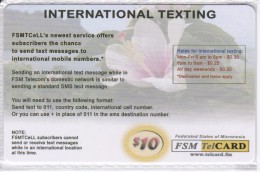 TARJETA DE MICRONESIA DE INTERNATIONAL TEXTING DE $10 DE UNA FLOR-FLOWER (FSM TELCARD) NUEVA-MINT - Micronesië