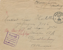 181/24 - Lettre En Franchise Pour Prisonnier Belge - OUGREE 1916 Vers QUEDLINBURG - Censure De Ce Camp Peu Commun - Kriegsgefangenschaft