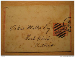 VICTORIA Melbourne 1891 Wrapper Postal Stationery Australia - Lettres & Documents