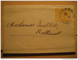 1894 Gordon Victoria To Ballarat 1/2 Penny Stamp Duty Servicio Faja Impresos Newspapers Wrapper VICTORIA Australia - Lettres & Documents