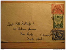 1946 Adelaide To Rose Park Norwood South A. Peace Paz 1945 Set Serie 3 Sellos Stamps Sobre Cover Australia - Cartas & Documentos