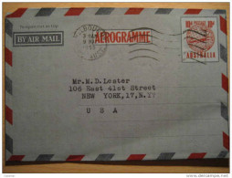 1955 Melbourne VIC To New York NY USA 10d Avion Plane Aerograma Airletter Aerogramme Air Mail Postage Australia - Aerograms