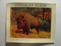IMAGE CHROMO CHOCOLAT KLAUS - N°32 - BISON D´AMERIQUE - 9cm X 7cm - Sonstige & Ohne Zuordnung