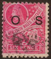 NSW 1888 6d QV OS P11x12 SG O42 U #RJ64 - Used Stamps