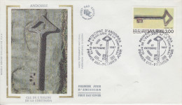 Enveloppe  FDC  1er  Jour  ANDORRE   Clef   De  L' Eglise  De  La  Cortinada   1987 - FDC