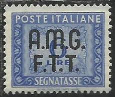 TRIESTE A 1947 - 1949 AMG-FTT OVERPRINTED SEGNATASSE POSTAGE DUE TASSE TAXES LIRE 6 MNH BEN CENTRATO FIRMATO SIGNED - Impuestos