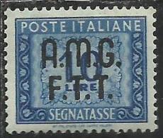 TRIESTE A 1947 - 1949 AMG-FTT OVERPRINTED SEGNATASSE POSTAGE DUE TASSE TAXE LIRE 10 MNH BEN CENTRATO FIRMATO SIGNED - Segnatasse