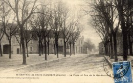 86 - SAINT-GERVAIS-LES-TROIS-CLOCHERS - La Place Et Rue De La Gendarmerie - Saint Gervais Les Trois Clochers