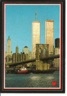 New York City (N.Y., USA) Historic Brooklyn Bridge And The World Trade Center With The Twin Towers - World Trade Center