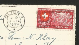 OLTEN SO Panorama Briefmarke EXPO Landi Zürich 1939 - Olten