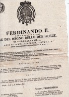 1846 NAPOLI  DECRETO - FERDINANDO II RE DEL REGNO DELLE DUE SICILIE DI GERUSALEMME Ec.  DUCA DI PARMA - Décrets & Lois