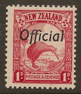 NZ 1935 1d Official Wmk Inverted SG O121w HM #VY1 - Servizio