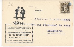 Carte Préoblitérée 1935 Carte De La Dernière Heure - Typo Precancels 1932-36 (Ceres And Mercurius)