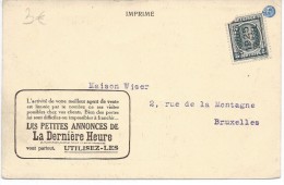 Carte Préoblitérée 1925 Carte De La Dernière Heure - Typografisch 1922-31 (Houyoux)