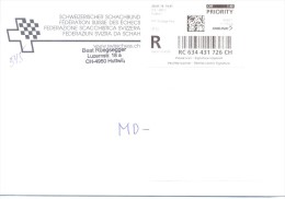 2014.Switzerland,  The Letter By Registered Prioritairy Post To Moldova - Briefe U. Dokumente