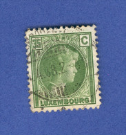 LUXEMBOURG 1930 / 31 N° 221  GRANDE DUCHESSE CHARLOTTE 35 C OBLITÉRÉ DOS TRACE CHARNIÈRE - 1926-39 Charlotte De Profil à Droite