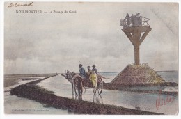 NOIRMOUTIER  - Le Passage Du Gouà. Belle Carte Aquarellée. - Noirmoutier