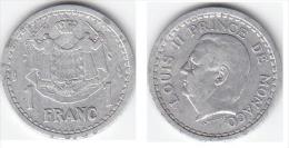 MONACO 1 Franc LOUIS II Aluminium TB+ - 1922-1949 Louis II