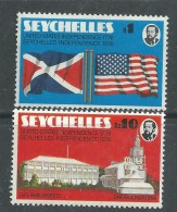 Seychelles N° 337 / 38 XX Indépendance Des Seychelles Et Bicentenaire De L'indépendance Des USA Les 2 Vals ,  Ss Ch,TB - Seychelles (1976-...)