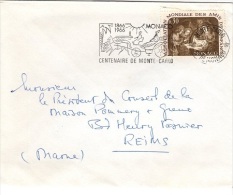 MON-L6 - MONACO N° 688 Nativité Sur Lettre Pour Reims - Storia Postale