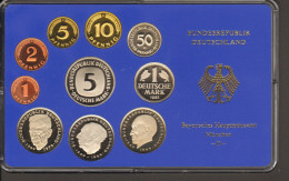 BRD Kursmünzensatz KMS Polierte Platte, Umlaufmünzenserie DM 1982  Prägestätte D - Ongebruikte Sets & Proefsets