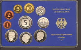 BRD Kursmünzensatz KMS Polierte Platte, Umlaufmünzenserie DM 1984  Prägestätte D - Ongebruikte Sets & Proefsets