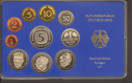 BRD Kursmünzensatz KMS Polierte Platte, Umlaufmünzenserie DM 1984  Prägestätte F - Ongebruikte Sets & Proefsets