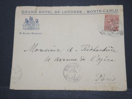 MONACO - Env Du Grand Hôtel De Londres De Monté Carlo Entête Du Directeur H. Kaiser - Avril 1908  - P16702 - Covers & Documents