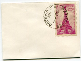 FRANCE LETTRE AFFRANCHIE AVEC LE N°429 FETES DU CINQUANTENAIRE DE LA TOUR EIFFEL OBLITERATION 1er JOUR PARIS 5-5-1939 - ....-1949