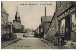 CPA GRAND QUEVILLY (76): La Rue De L'Eglise - Le Grand-Quevilly