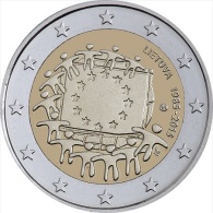 Lithuania 2 Euro 2015  30 Years Of European Flag UNC - Lituania