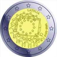 Latvia 2 Euro 2015  30 Years Of European Flag UNC - Latvia