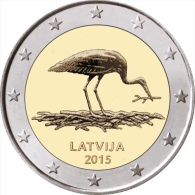 Latvia 2 Euro 2015  Stork UNC - Lettonie