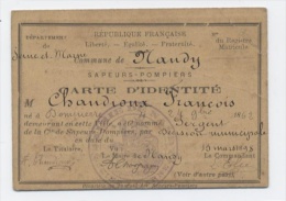 CARTE D´UN POMPIER DE 1898 VILLE NANDY -C32 - Brandweer