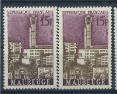 [14] Variété : N° 1153 Maubeuge Olive Au Lieu D'olive-noir + Normal ** - Unused Stamps