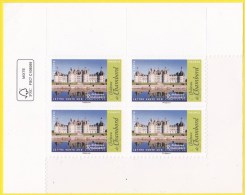 Bloc De 4 Timbres-poste Neufs** - Château De Chambord Adhésifs Entreprises - N° 1114A (Yvert) - France 2015 - Ongebruikt