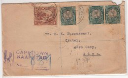 Registered Cover 1938 From Cape Town South Africa Animal Springbok Pair To Aden Camp, Via Egypt  Port Said & Cairo, - Briefe U. Dokumente