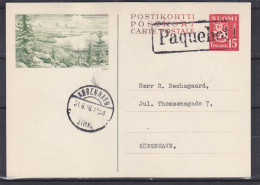 Paquebot - Finlande - Carte Postale De 1955 - Entier Postal - Oblitération Paquebot - Expédié Vers Kobenhavn - Lettres & Documents