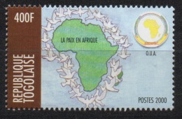 Togo 2000 - Mi. 3165 La Paix En Afrique Peace Frieden OUA O.U.A. 400 F MNH** RARE !!! - Togo (1960-...)