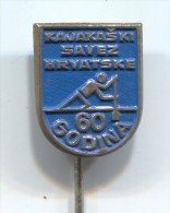 Kayak Rowing Rudern - Croatia Federation Anniversary, Vintage Pin, Badge - Remo