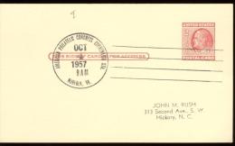 POST CARD  Scott UX 38 -  NORFOLK 1957  - AMERICAN PHIL. CONGRESS CONV. STA. - 1941-60