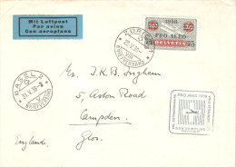Carta De Suiza De 1938 Aerea - Autres & Non Classés