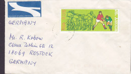 South Africa PER LUGPOS Air Mail Par Avion Label 1995?  Cover Brief ROSTOCK Germany Rugby Stamp - Posta Aerea