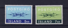 ISLANDE 1971 CHEQUES POSTAUX   Yvert:406/07 NEUF MNH** - Unused Stamps