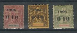 MARTINIQUE N° 56 à 58 * (petits Défauts De Dentelure) - Unused Stamps