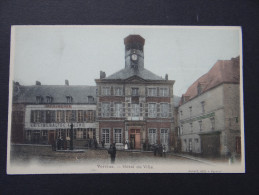 VERVINS - Hotel De Ville - Imprimerie Le Libéral De L´Aisne Journal Restaurant Animée - Vervins