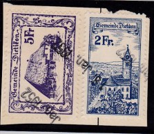 Heimat ZH Dietikon 1952-01-18 Fiskalmarken Briefstück - Steuermarken