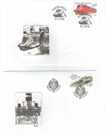 Year  2016 - Paddle-streamer "Vysehrad"  And Train, Locomotive "Slovenska Strela", Set Of 2 FDC's - FDC